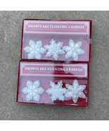 Lot of 6 Snowflake Floating Candles Holiday, Christmas William Sonoma 2002 - £19.07 GBP