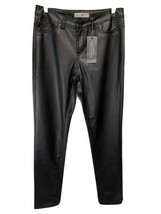 Cielo Jeans Black Pleather Pants Straight Leg Stretch 5 Pocket NEW SZ 7 - £21.75 GBP