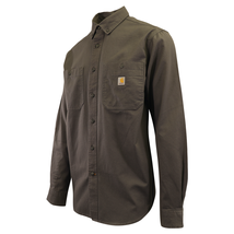 Carhartt Men&#39;s Flannel Shirt Grey Rugged Long Sleeve (329) - £22.14 GBP+