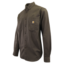 Carhartt Men&#39;s Flannel Shirt Grey Rugged Long Sleeve (329) - £27.48 GBP+