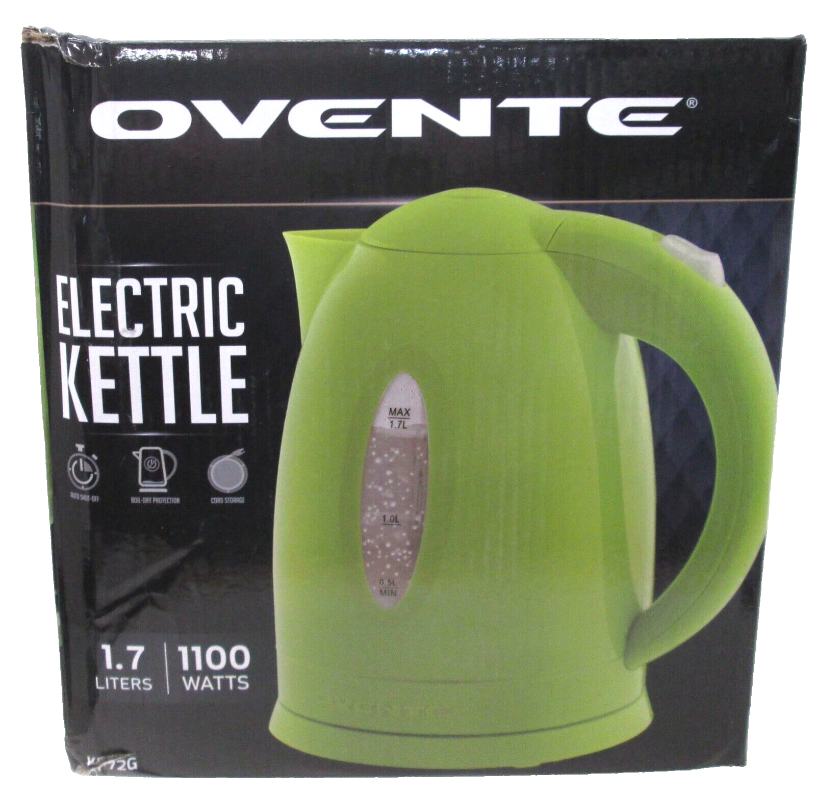 Ovente 1.7L Green Electric Kettle - BPA-Free Water Boiler W/Auto Shut-Off - $15.19