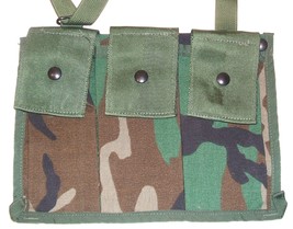 US Army M-16A2 magazine bandoleer bandolier 3-pocket woodland, MOLLE II - $20.00