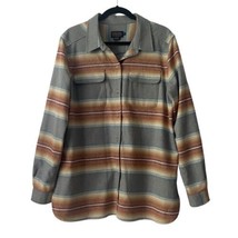 Pendleton Virgin Wool Coral Stripe Board Shirt Womens Size XL Button Up - $38.56