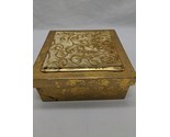 Gold Square Paperboard Box In Scroll Design 6&quot; X 6&quot; X 2 1/2&quot; - £15.65 GBP