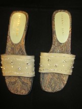 GIANNI BiNIi Athena Sandal Olive Green Slides from Dillard&#39;s Size 9M Pre... - £15.94 GBP