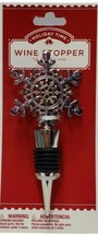 Silver Snowflake Wine Stopper With Rhinestones by Holiday Time New - $10.88