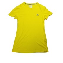 Adidas Climalite Womens Solid Yellow V Neck Ultimate Pullover T Shirt Top Size M - £11.35 GBP