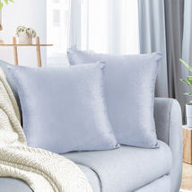 Ice Blue 12&quot;x20&quot; Throw Pillow Covers Set 2 Sofa Velvet Cushion Cases - £20.34 GBP