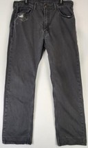 Levis 505 Jeans Mens 38 X 32 Black Distressed Ripped Straight Grunge Wor... - $21.77