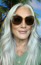 Vintage Sunglasses 1970s-80s Womens Made in Italy Large Square Yellow NO... - €67,21 EUR