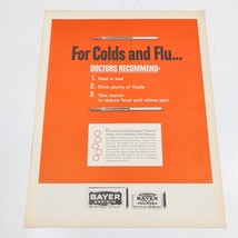 1964 Bayer Aspirin Cold Flu Medicine Print Ad 10.5x13.5 - £6.29 GBP
