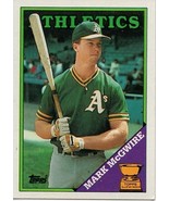 Oakland Athletics Mark McGwire Topps 1988 Baseball Card  - £3.90 GBP