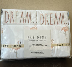 New Rae Dunn 4 Piece Set Queen Size Sheet Set  Dream Tropical Flamingos - £39.80 GBP