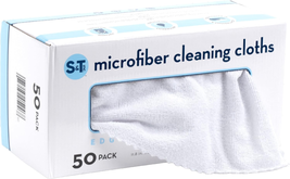 S&amp;T INC. 50 Pack 11.8&quot; X 11.8&quot; Microfiber Cleaning Cloth with Box, Bulk Microfib - £25.75 GBP