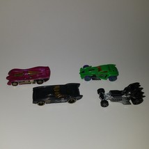 4 Hot Wheels Batman Villain Diecast Car Lot Hot Rod Joker Riddler Cat Woman Toys - £13.42 GBP