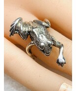 VINTAGE Artstian STERLING SILVER 925 RESTING FROG RING SIZE 7.75 - €37,53 EUR