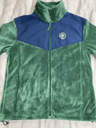 Columbia Notre Dame Fleece Jacket Fighting Irish Blue Green Womens Size XL - $29.70