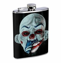 Joker Mask D1 Flask 8oz Stainless Steel BatmanTheme Dark Knight Whiskey Drink - £11.57 GBP