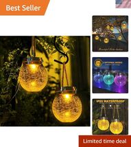 Elegant Solar Powered Outdoor Lights - Waterproof Cracked Glass Lanterns... - $92.20