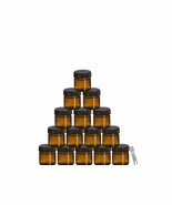 Perfume Studio® Small Amber Glass Jar Set with Airtight Black Lids For C... - $735.75 MXN