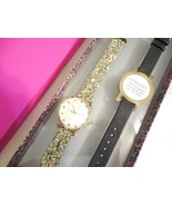 I.N.C. Women&#39;s Glitter Faux Leather Strap Watch 36mm Interchangeable Str... - $23.99