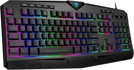 Gaming Keyboard: Dacoity Full Size Rainbow Led Backlit Quiet Computer Keyboard - £29.25 GBP
