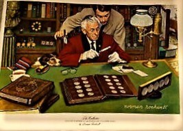 The Collector,  Norman Rockwell Limited Edition Franklin Mint Canvas Pri... - $25.00