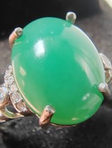 Icy Ice Dark Green 100% Natural Burma Jadeite Jade Ring #Type A Jadeite# - £790.16 GBP