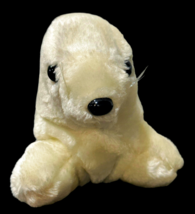 Realistic White Seal 7 Inch Artic Stuffed Animal Plush Toy Vintage KLP 1990s - £6.22 GBP