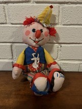 Vintage 1984 Fisher Price Buttons &amp; Toes Dress Me Clown Teach Me To Dress Plush - £16.91 GBP