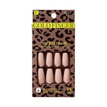 KISS NY GOLD FINGER SOLID COLOR READY-TO-WEAR GEL NAILS GLUE INCLUDED #GC01 - $6.59