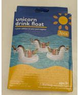RiteAid Inflatable Unicorn Drink Float Holder 3 Floats per Box (10.6&quot;x6.... - $7.42
