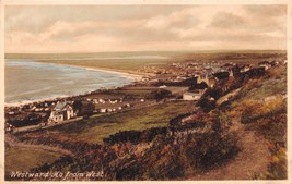 WESTWARD HO DEVON~ELEVATED VIEW FROM WEST~FRITH #88636 COLOR PHOTO POSTCARD - $3.72