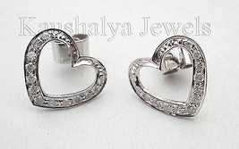 0.73ct Diamond 14k White Gold Lovely Heart Shape Valentine Gift Earrings - £878.23 GBP