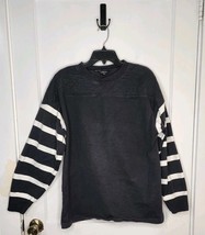 J. PETERMAN Quilted Shoulder &amp; Elbow Pads Rugby Stripe Pullover Sweatshi... - $32.00