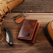 Leather Men&#39;s RFID Trifold Wallet With ID Great Outdoor Wallet - £31.63 GBP