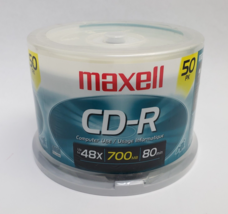 Maxell CD-R 50-Pack Music Spindle Blank Media 48X 700MB 80 Min New - £23.70 GBP