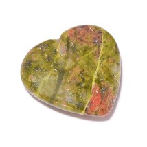 81 Carat Unakite Jasper Heart Shape Large Loose Gemstone for Jewelry Making - £23.14 GBP