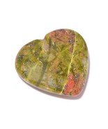 81 Carat Unakite Jasper Heart Shape Large Loose Gemstone for Jewelry Making - $28.95