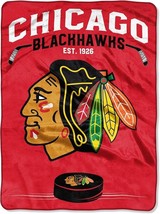 Chicago Blackhawks Plush 60&quot; by 80&quot; Twin Size Raschel Blanket - NHL - €40,23 EUR