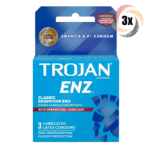 3x Packs Trojan ENZ Spermicidal Lubricated Latex Condoms | 3 Condoms Per... - £11.11 GBP