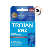 3x Packs Trojan ENZ Spermicidal Lubricated Latex Condoms | 3 Condoms Per... - $20.54 CAD
