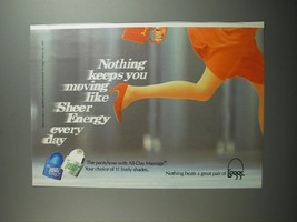 1991 L&#39;eggs Sheer Energy Pantyhose Ad - Nothing keeps you moving like Sheer - £14.46 GBP