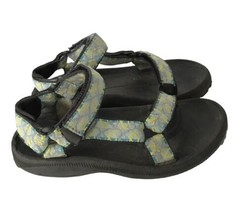 TEVA Kids Shoes HURRICANE Sport Hiking Sandals Hook &amp; Loop Blue Yellow S... - $11.51