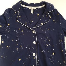 Soma Pajama  Top Stars Blue Moon Button Down Womans XS Lounge PJ Excellent - $12.82