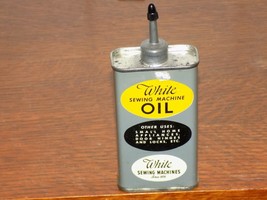 Vintage White Sewing Machine Oil Lead Top 4 Oz Empty Tin - $44.55