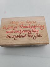 Stampendous Thanksgiving year rubber stamp 1997 Made In USA Greeting Give Thanks - £7.33 GBP