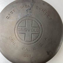 Vintage Griswold No 6 Cast Iron Skillet Erie PA USA 699 9” Across The Top - £167.61 GBP
