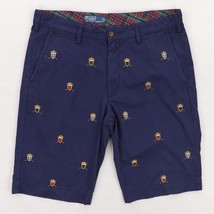 Polo Ralph Lauren Shorts All Over Embroidered Crests Shield Mens 35 Blue... - $32.66