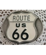 Vintage ~ 1996 ~ Historic Route 66 Highway ~ Pewter &amp; Epoxy ~ Belt Buckle - $49.11 CAD